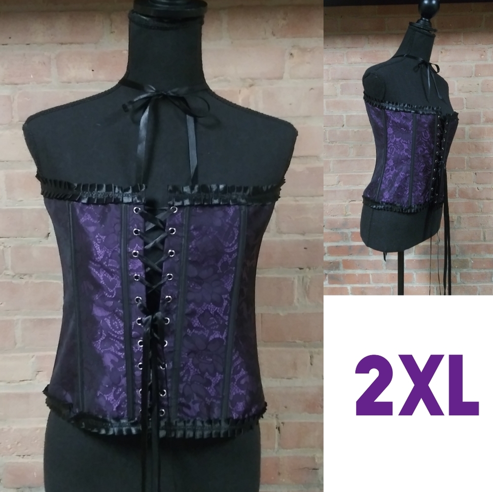 Sexy PLUS/NWOT Royal Purple Bustier 2XL